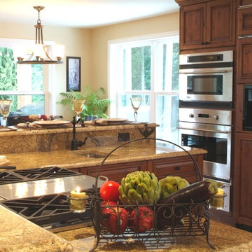 Traditional Kitchen with Paneled Refrigerator