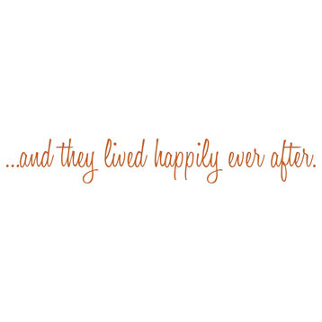 Decal Vinyl Wall Sticker And They Lived Happily Ever After, Orange