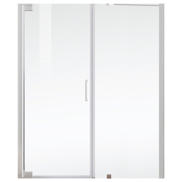 Elegantsd404-6072Pch Semi-Frameless Hinged Shower Door 60 X 72 Polished Chrome