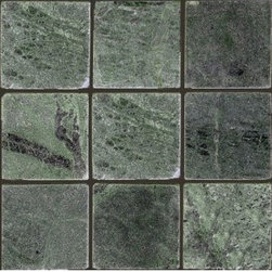 4x4 Verde Alpi Green Marble Tile - Home Decor