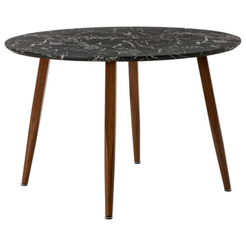 Modern Dining Table With Round Shape, Black