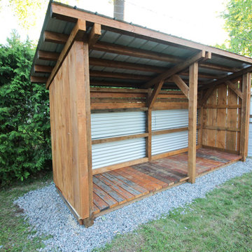 Timber frame lean-to shed