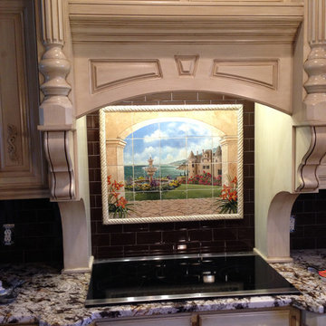 Romantic View Tile Mural, Murals by Monti