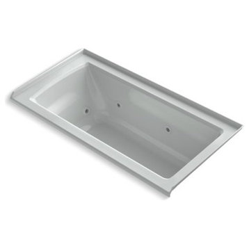 Kohler Archer 60"x30" Alcove Whirlpool With Right-Hand Drain, Ice Gray