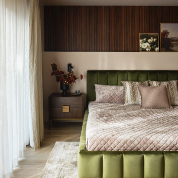 Modern Bedroom with Quilted Bed Frame