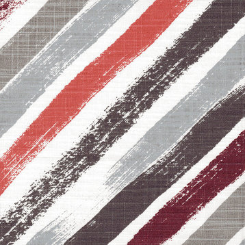 Fabric Sample Stella Scarlet Red Stripe Cotton Linen