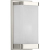 1-Light Linen Glass Wall Sconce, Brushed Nickel