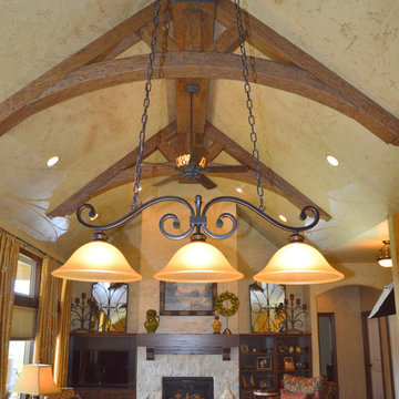 Living Room with Faux Wood Truss
