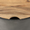 Eclipse Gunmetal Gray Drum Base w/ Brown Wood Top Nested Coffee Table