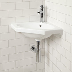 BORDEN PORCELAIN WALL-MOUNT CORNER SINK - Bathroom Sinks