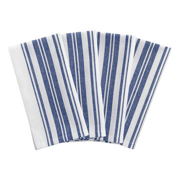 Farmhouse Living Homestead Stripe Napkins, Set of 4, Blue/White, 20"x20"