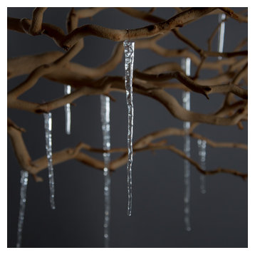 Handcrafted Recycled Glass Icicle Ornaments, Set of 20