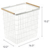 Wire Basket, Steel and Wood, Large, Holds 8.8 lbs