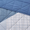 Intelligent Design Skyler Patchwork Printed Reversible Quilt Set, Blue