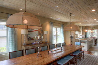 Kitchen/dining room combo - huge cottage kitchen/dining room combo idea in Other