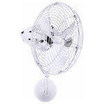 Matthews Fan - Matthews Fan BP-MF Bruna Parede Ceiling Fan, White-Metal - The Bruna Parede is reminiscent of the wall fans of the early 20th century. The fan head of the Bruna Parede wall mounted fan can be infinitely positioned vertically and horizontally across 180-degree arcs to provide maximum directional airflow. It can be mounted in small, awkward spaces or in front of HVAC ducts to make more efficient the heating, ventilation or air conditioning of any space.