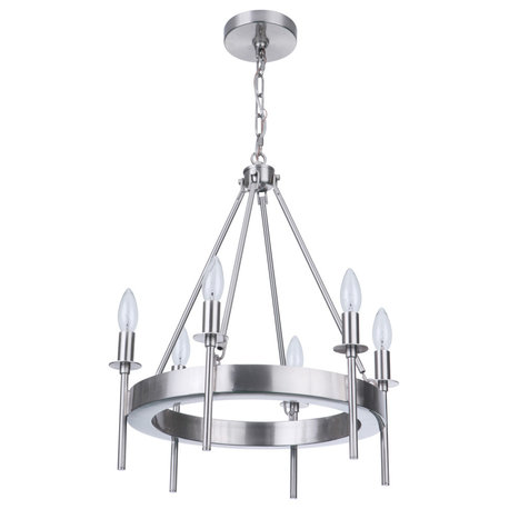 Larrson 6-Light Chandelier in Brushed Polished Nickel