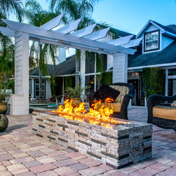 77" Linear Granite Fire Feature - Fire Pits
