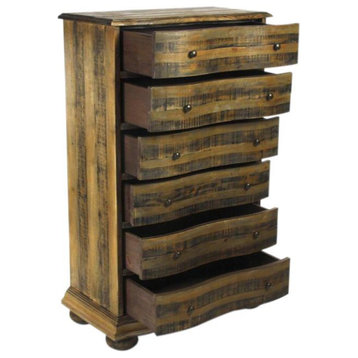 Chest of Drawers Sienna Mahogany Recycled Pine Reclaimed 6 -Dr