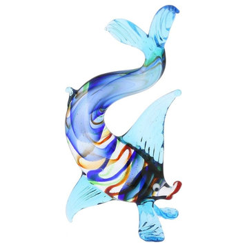 GlassOfVenice Murano Glass Striped Elongated Fish