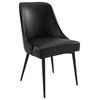 Steve Silver Colfax Side Chair in Black Faux Leather