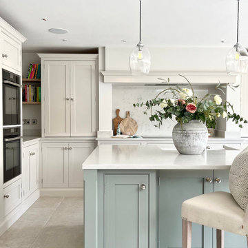 HS Carrara Quartz Kitchen Island & Worktops in Surrey for Interior Designer
