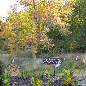 Modern Hillside Entry and Sculpture Garden