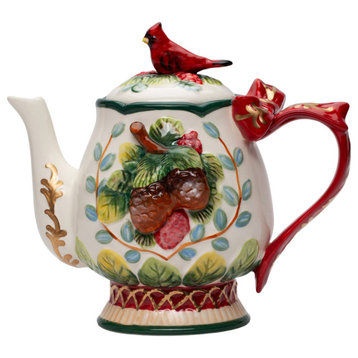 Evergreen Holiday Teapot, 26 oz.