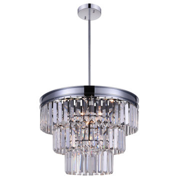 CWI LIGHTING 9969P18-5-601 5 Light Down Chandelier with Chrome finish