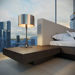 Worth Bed and Nightstands by Modloft - Platform Beds