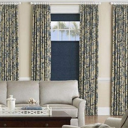 Living Room- Soft Roman Shades & Drapes - Curtains