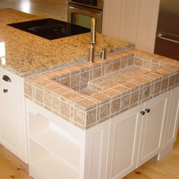 Kitchens custom tile prep sink