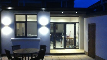 Completed Kitchen Extension With Exterior Lighting