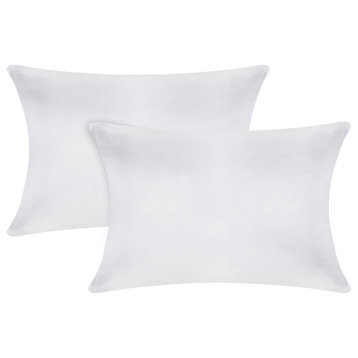 A1HC Throw Pillow Insert, Down Alternative Fill, Set of 2, White, 12"x20"