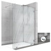 Fixed Glass Shower Screens With Frosted Waves Design, Non-Private, 43 1/2"x75" Inches