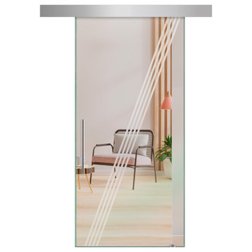 Sliding Glass Door With Elegant Design ALU100, 24"x81", T-Handle Bars