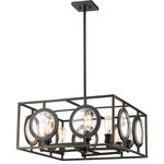 Z-Lite - Port 8 Light Pendant, Olde Bronze, Olde Bronze Steel - Retro aesthetics and modern design fuse beautifully together in the Port collection of fixtures. Warm illumination behind the porthole glass panels complimenting the Olde Bronze or Antique Silver finishes.