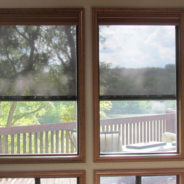 Motorized patio shades