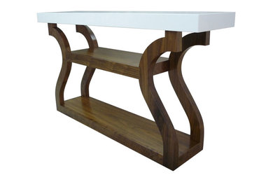 Walnut Feature Console Table