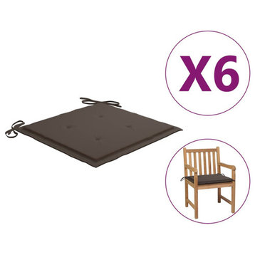 vidaXL Chair Cushion 6 Pcs Outdoor Patio Seat Cushion Taupe Oxford Fabric