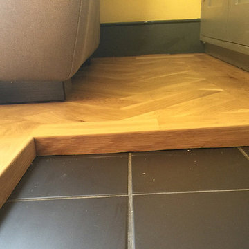 Installing Herringbone Wood Floor to Premises