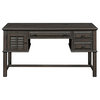 Alois Distressed Gray Office Desk With Storage Cabinets & Drawers