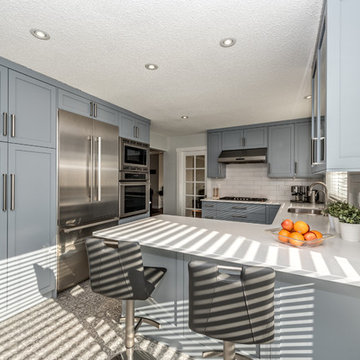 Soft Blue-Gray Kitchen