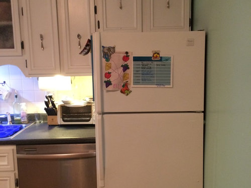 Weird Cabinets Over Fridge No Space And A Small Budget
