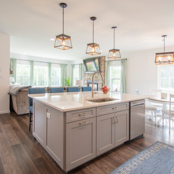 Single-hung windows fill the interior space with natural light