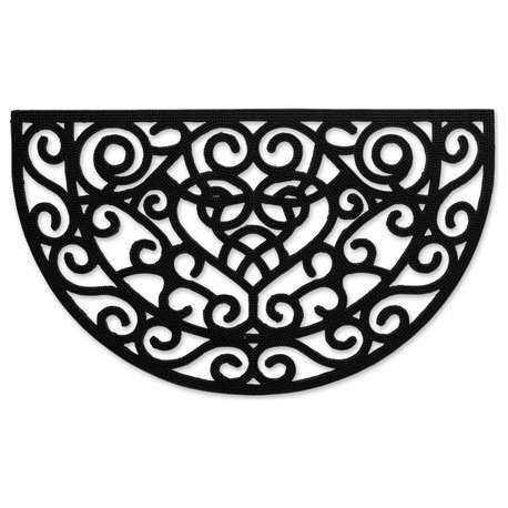 DII Heart Scroll Half Moon Pin Rubber Doormat