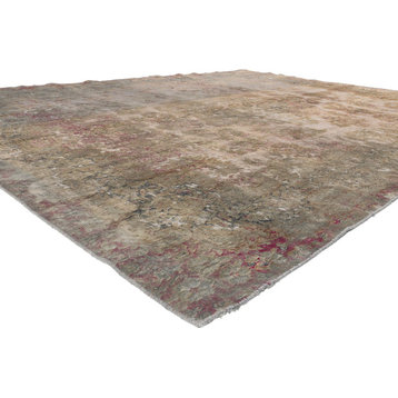 Romantic French Industrial Overdyed Rug, 09'08 x 12'08