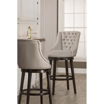 Hillsdale Halbrooke 25 Wood Contemporary Counter Stool in Brown/Cream