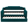 Gewnee  Upholstered Twin Daybed with Trundle in Green