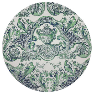 Royal Delft William And Mary Green 16" Round Pebble Placemats, Set of 4